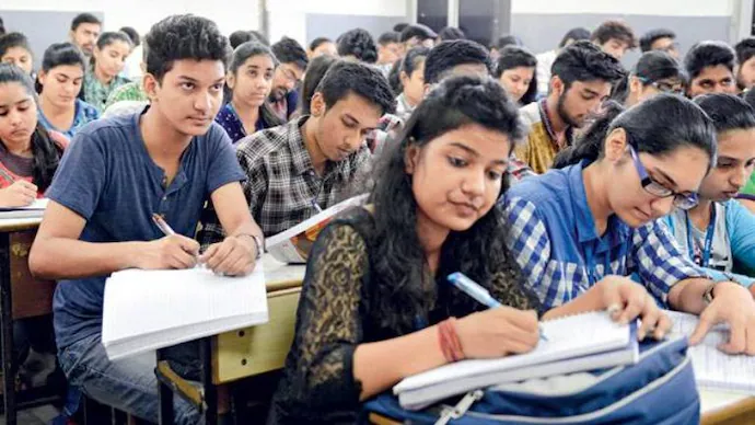 students studying in a classroom